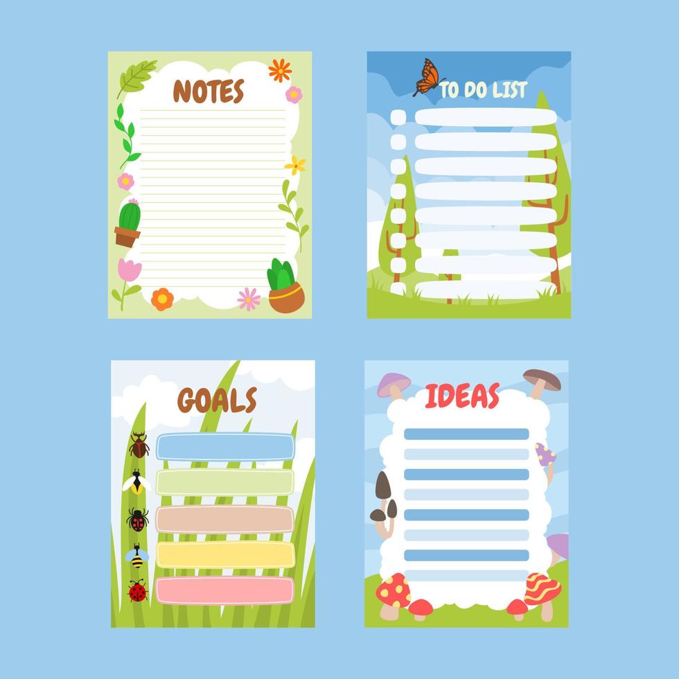 Spring Journal Template Collections vector