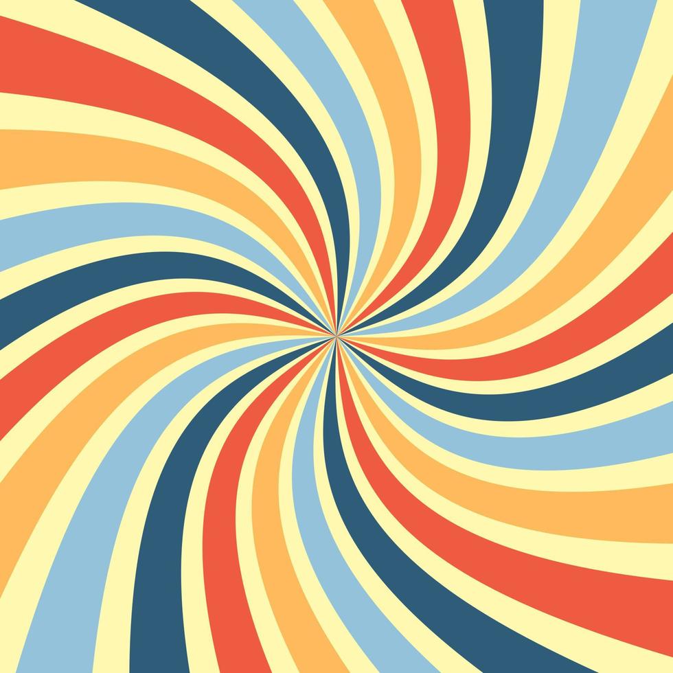 Abstract Spiral, Starburst, or Sunburst Background. Colorful Retro