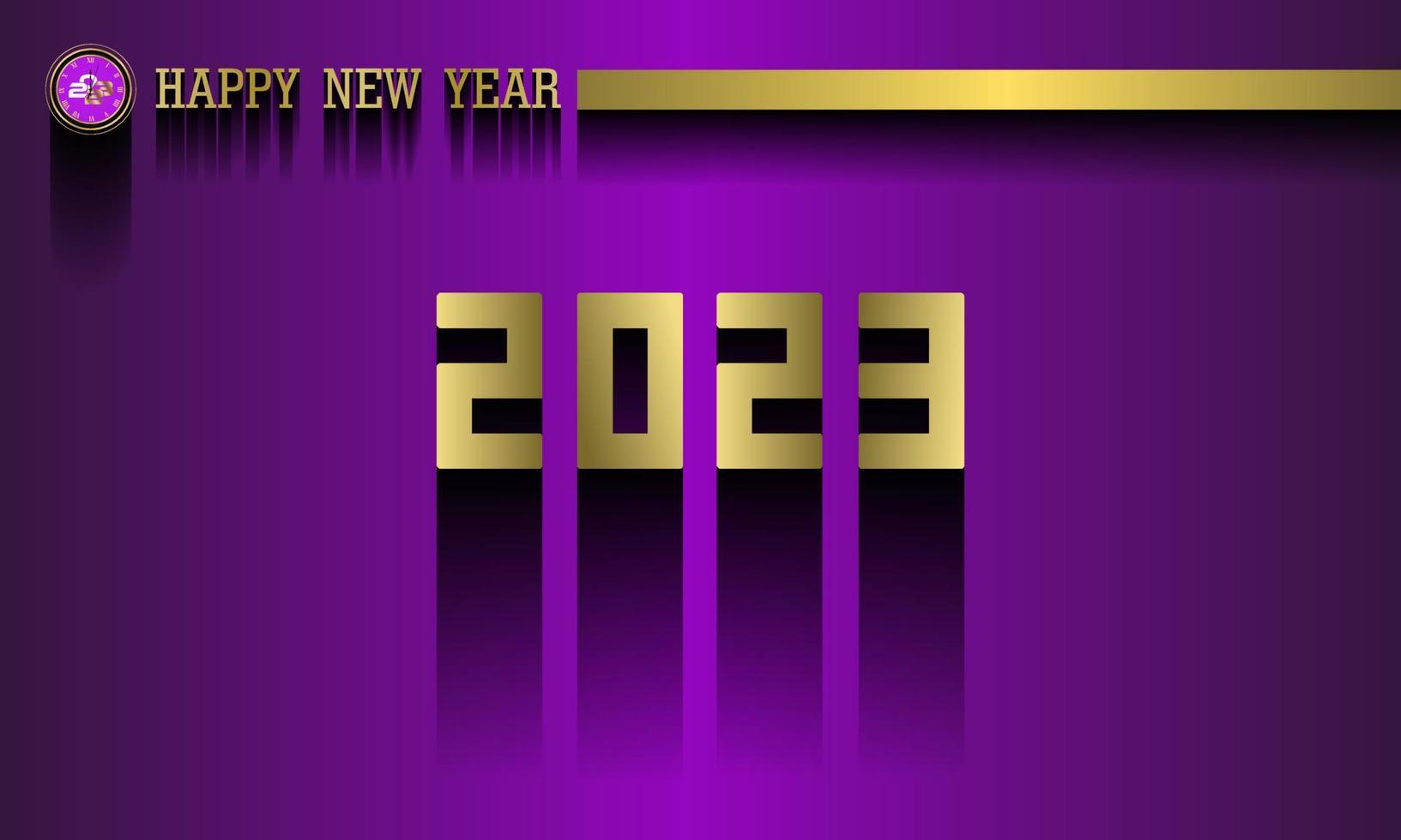 Happy New Year  Celebration 2023 with typography lettering. Vector illustration, text and number