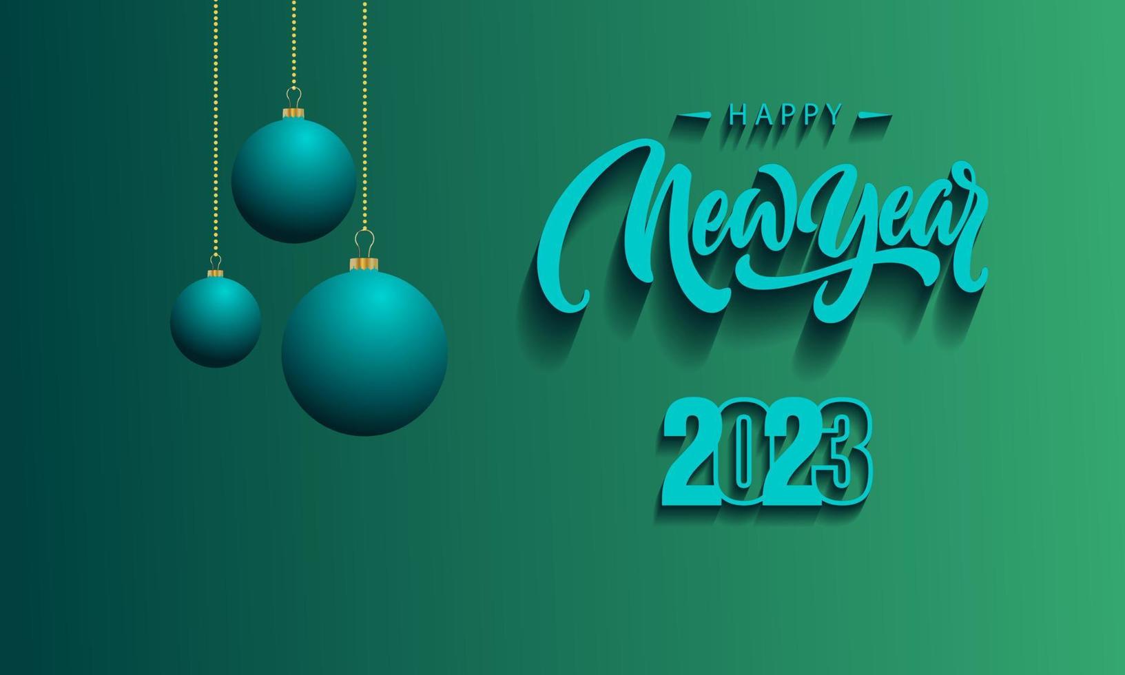 Happy New Year  Celebration 2023 with typography lettering. Vector illustration, text and number