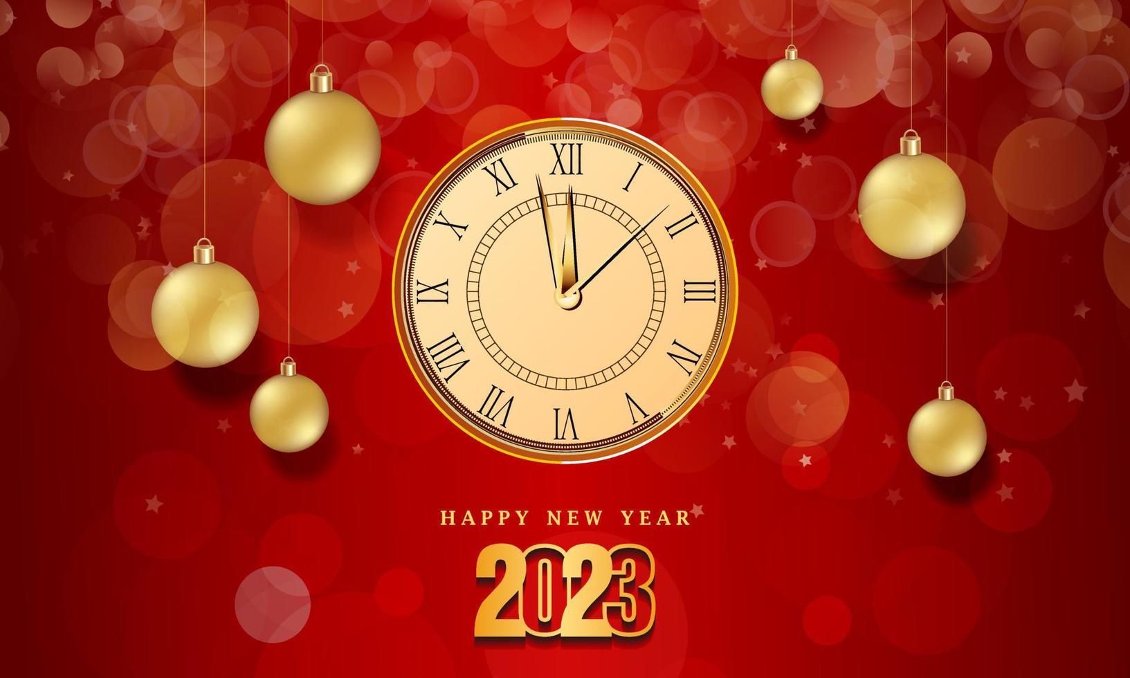 feliz celebración de año nuevo 2023 con letras tipográficas. ilustración vectorial, texto y número vector