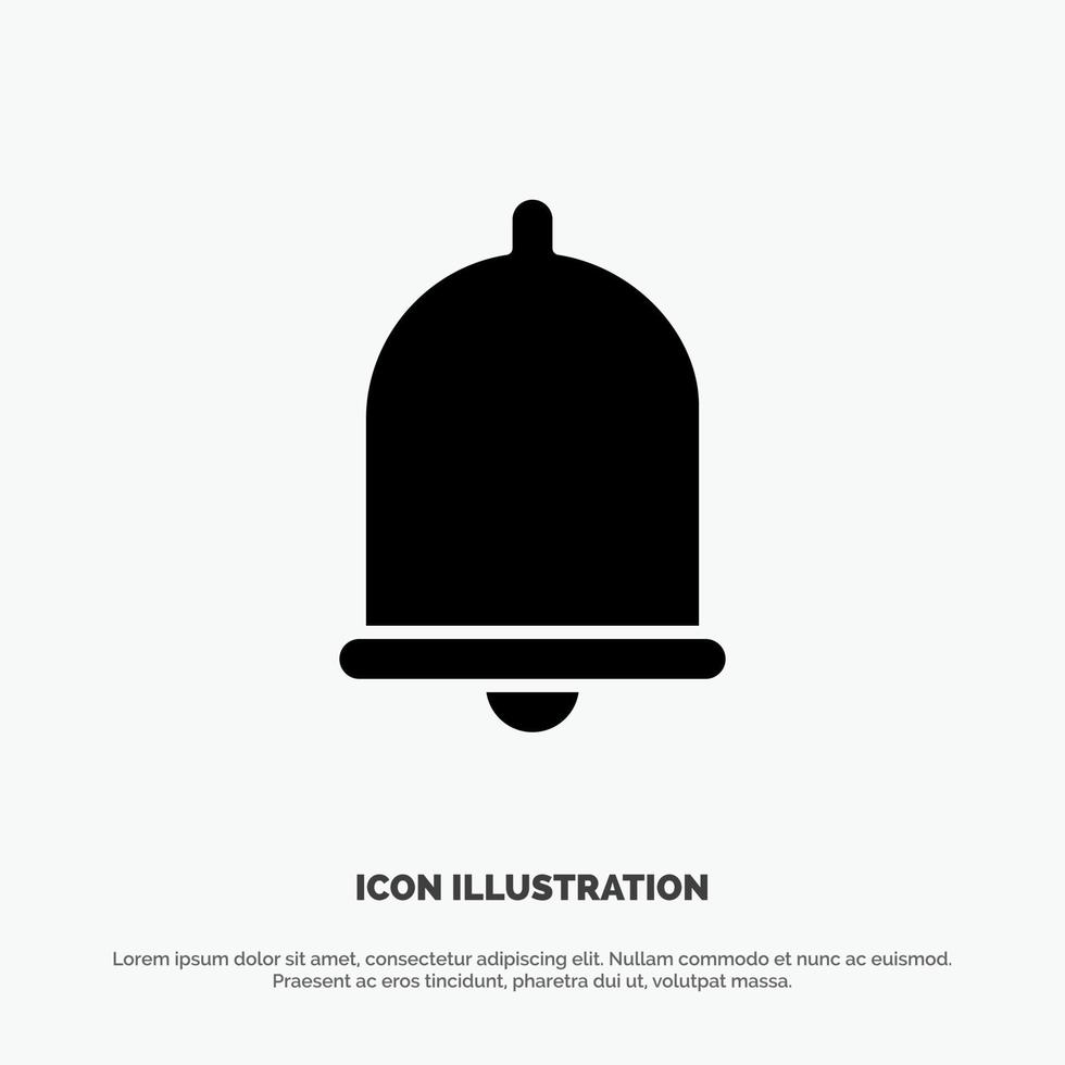 Alert Bell Notification Sound solid Glyph Icon vector