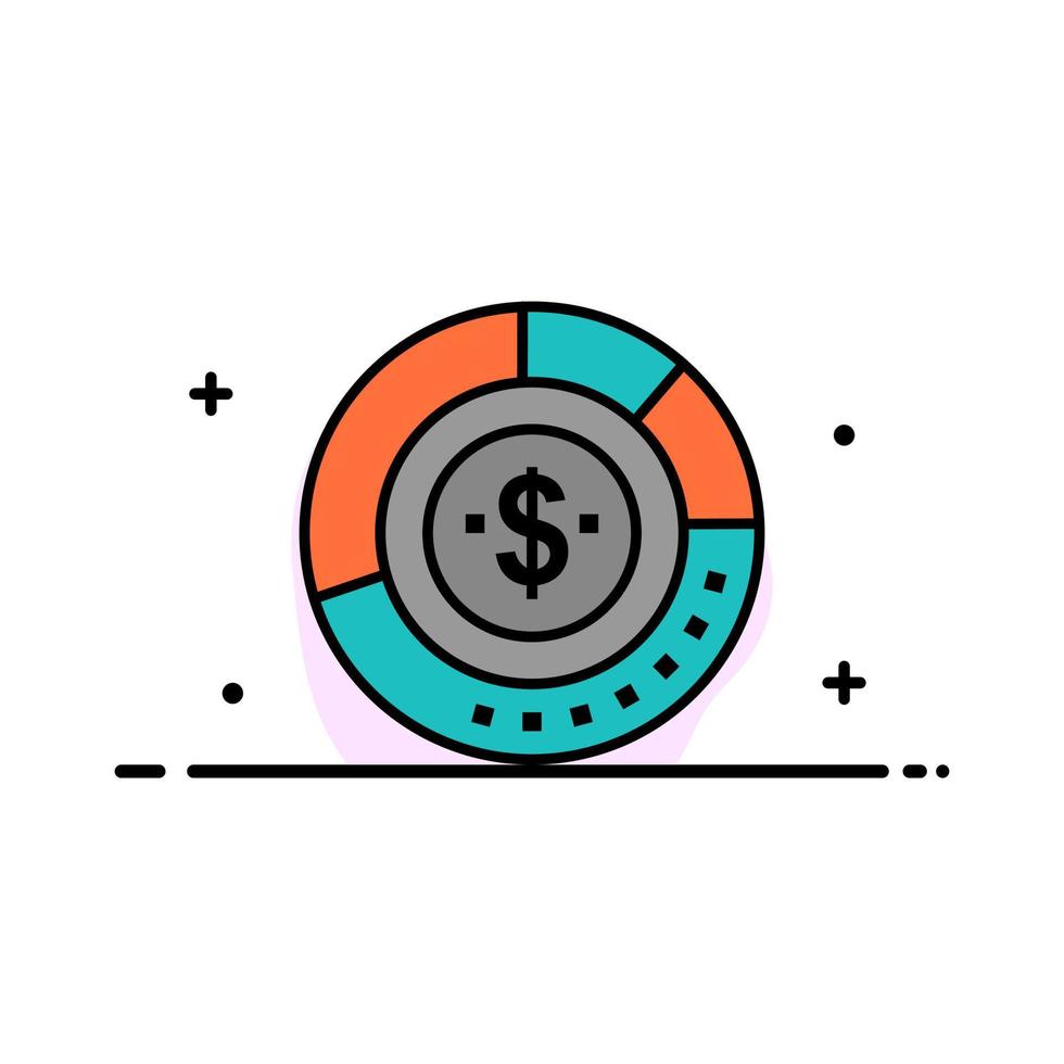 Diagram Analysis Budget Chart Finance Financial Report Statistics  Business Flat Line Filled Icon Vector Banner Template