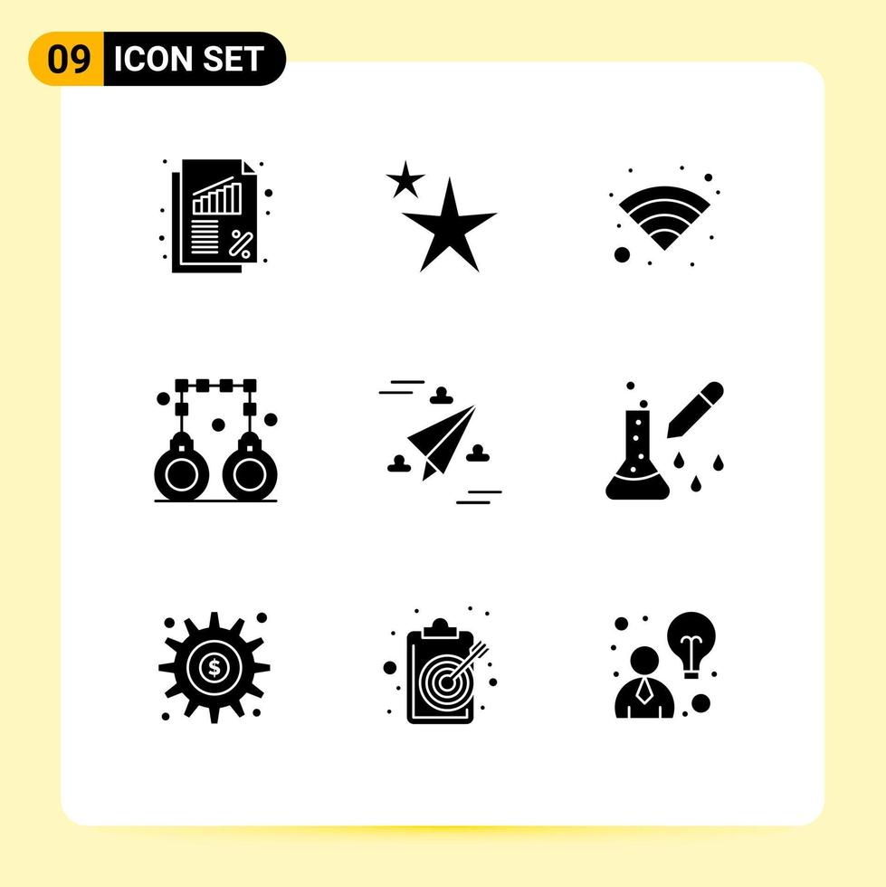 9 iconos creativos signos y símbolos modernos de diseño de mosca wifi web penalización elementos de diseño vectorial editables vector