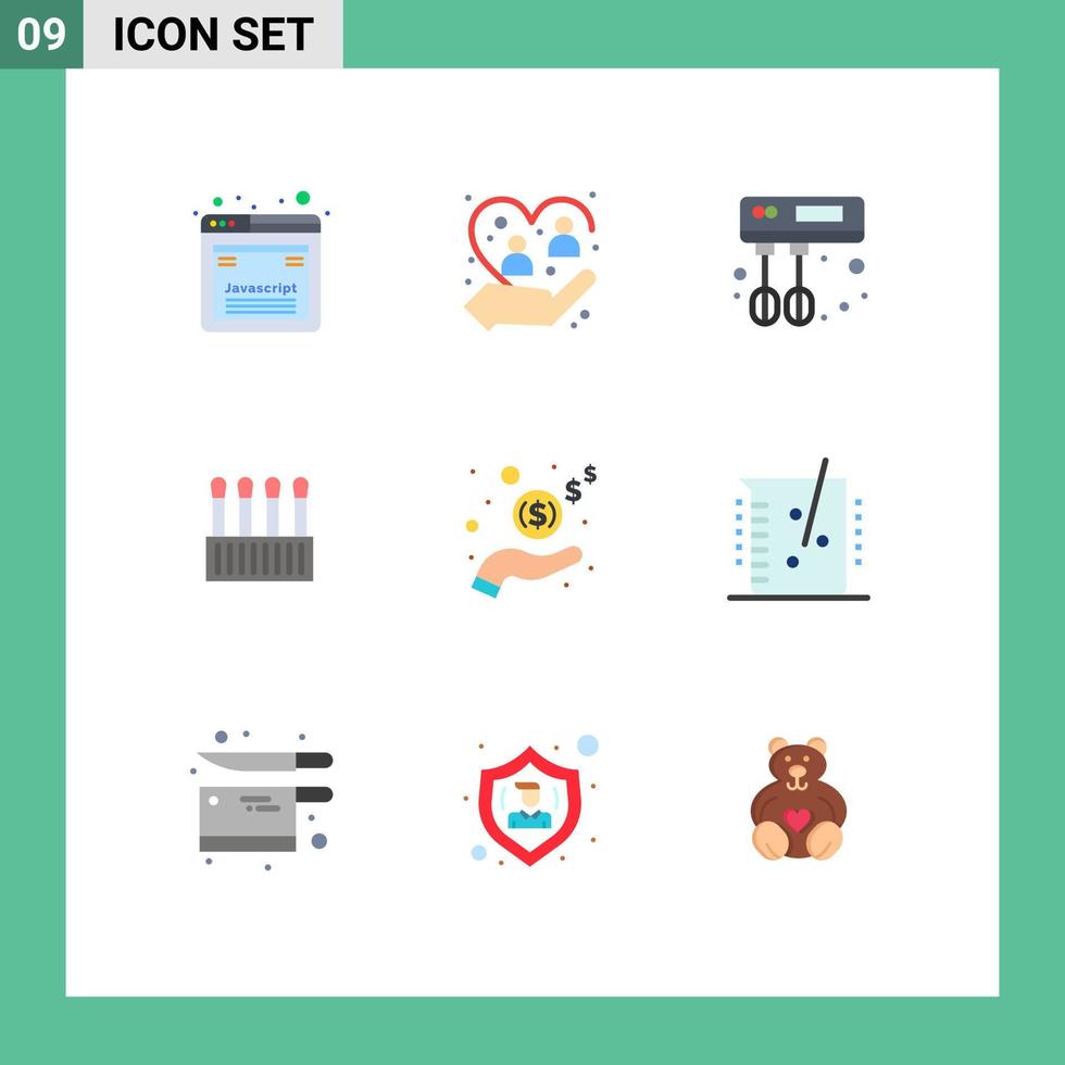Set of 9 Modern UI Icons Symbols Signs for income cotton protection cosmetic beauty Editable Vector Design Elements