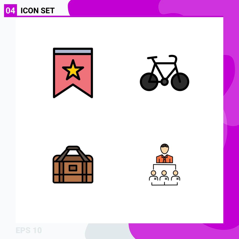 4 Creative Icons Modern Signs and Symbols of badge equipment star sport sports Editable Vector Design Elements