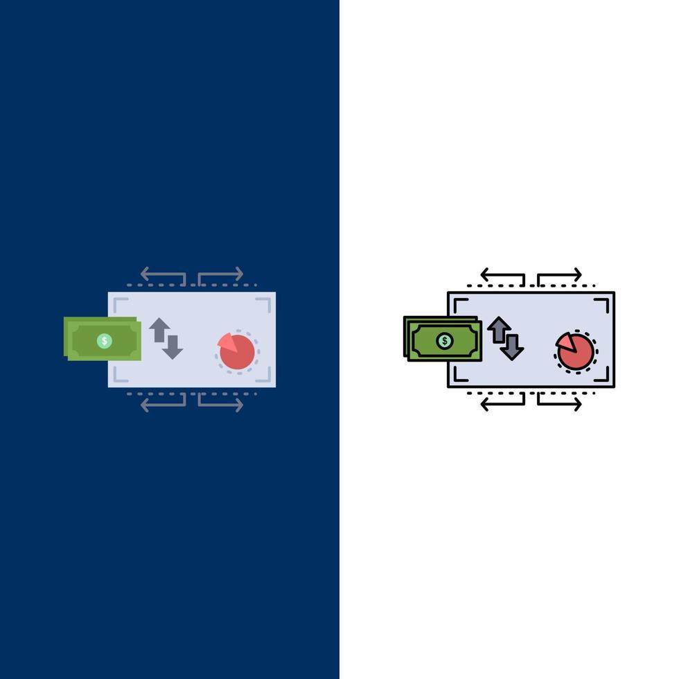 Finance flow marketing money payments Flat Color Icon Vector