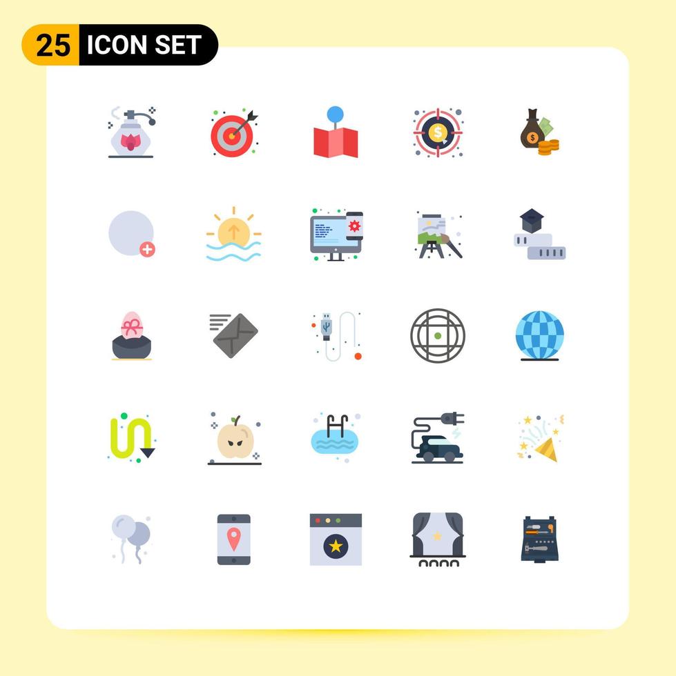 25 Creative Icons Modern Signs and Symbols of business money pointer money dollar Editable Vector Design Elements