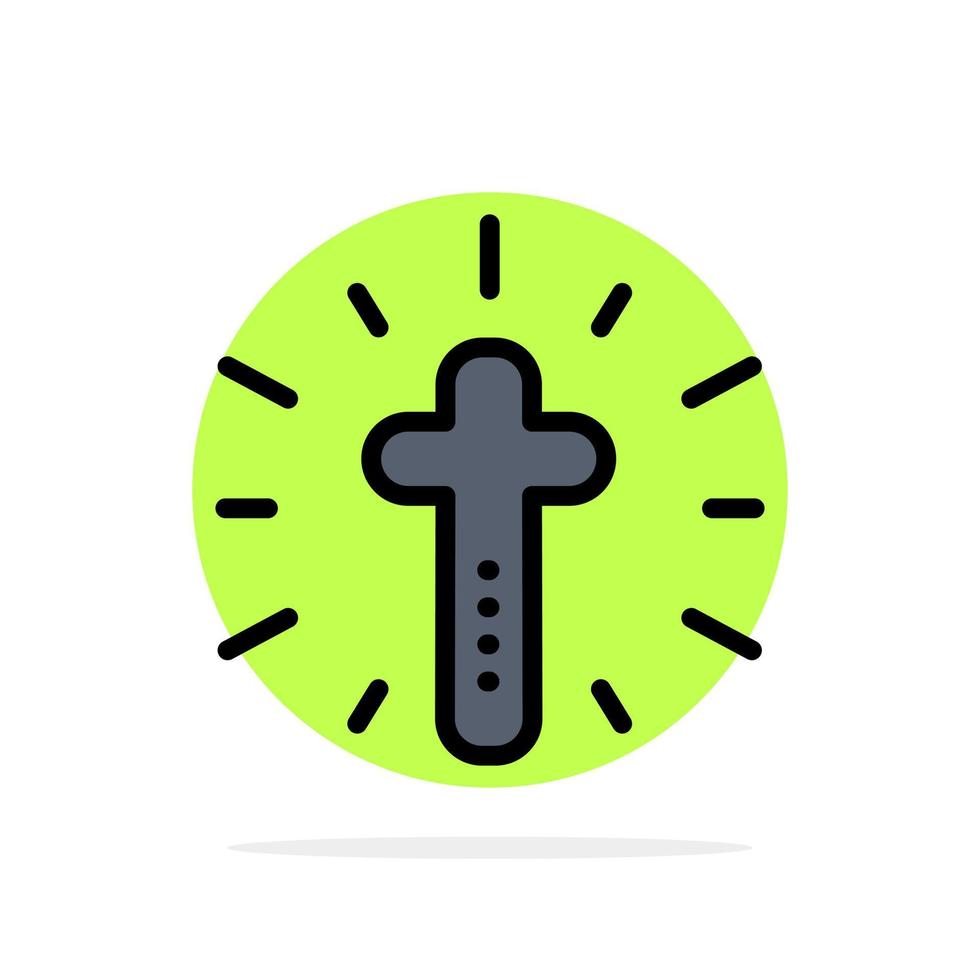 Celebration Christian Cross Easter Abstract Circle Background Flat color Icon vector