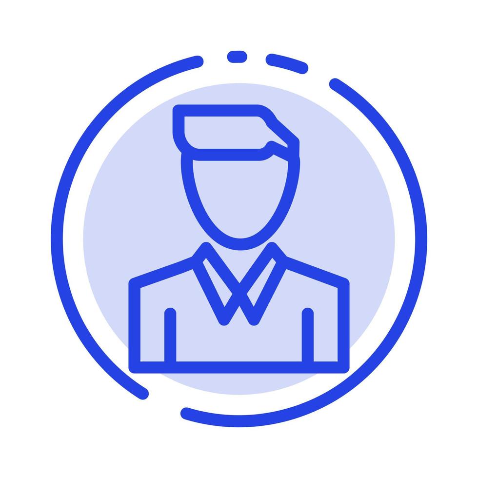 Account Human Man Person Profile Blue Dotted Line Line Icon vector