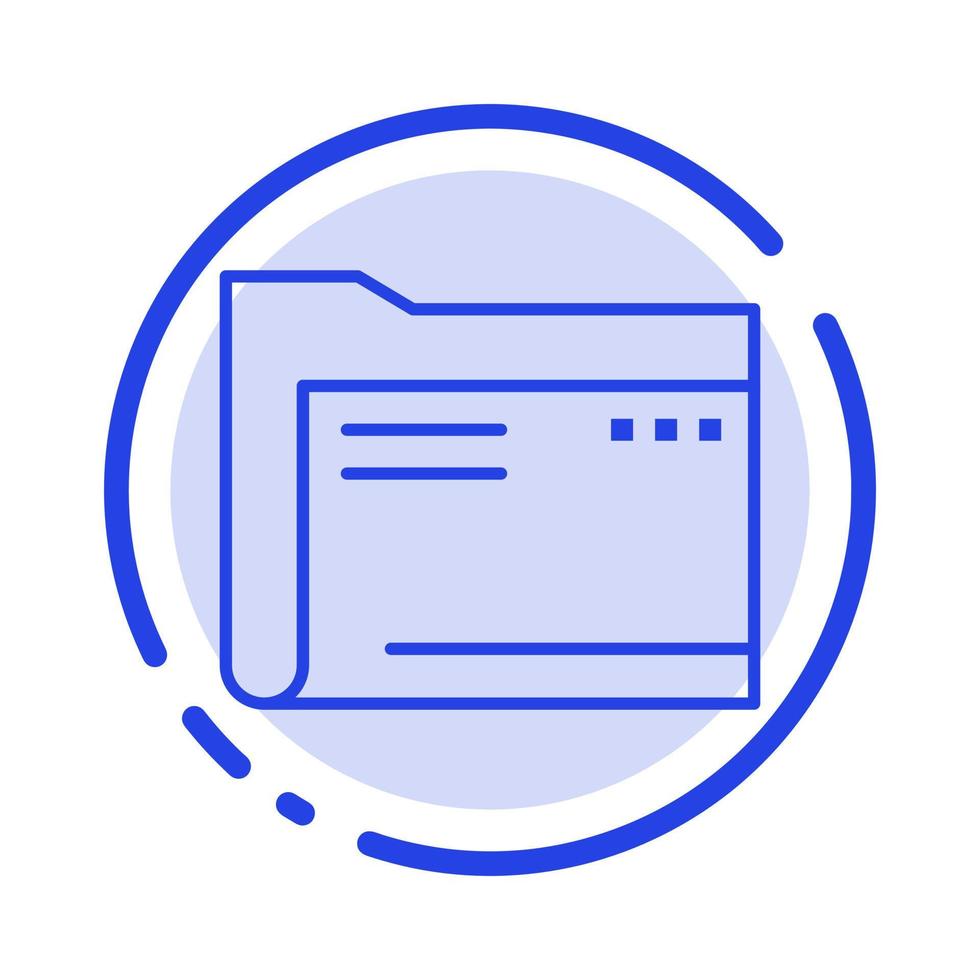 Folder Archive Computer Document Empty File Storage Blue Dotted Line Line Icon vector