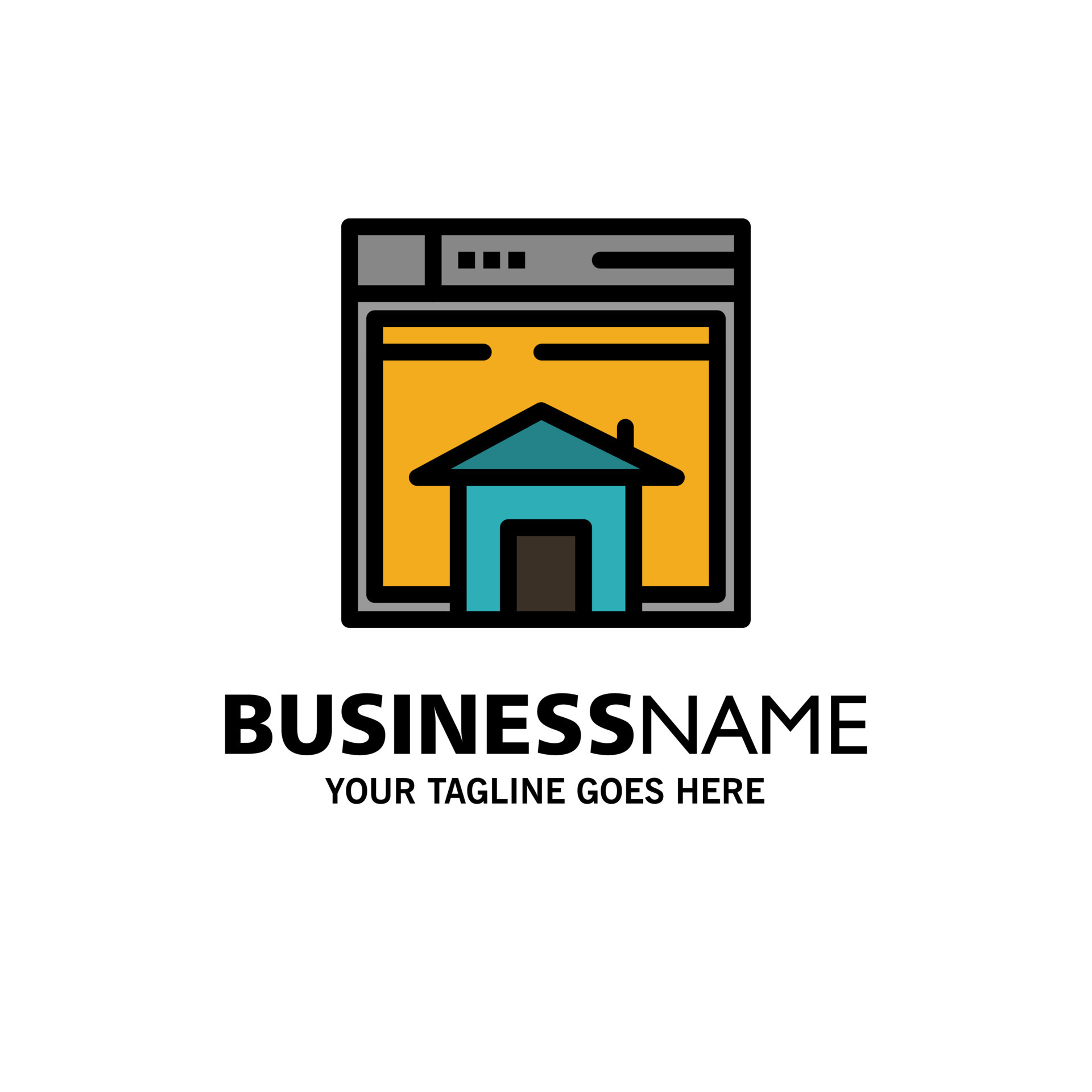 Home Sell Web Layout Page Website Business Logo Template Flat Color