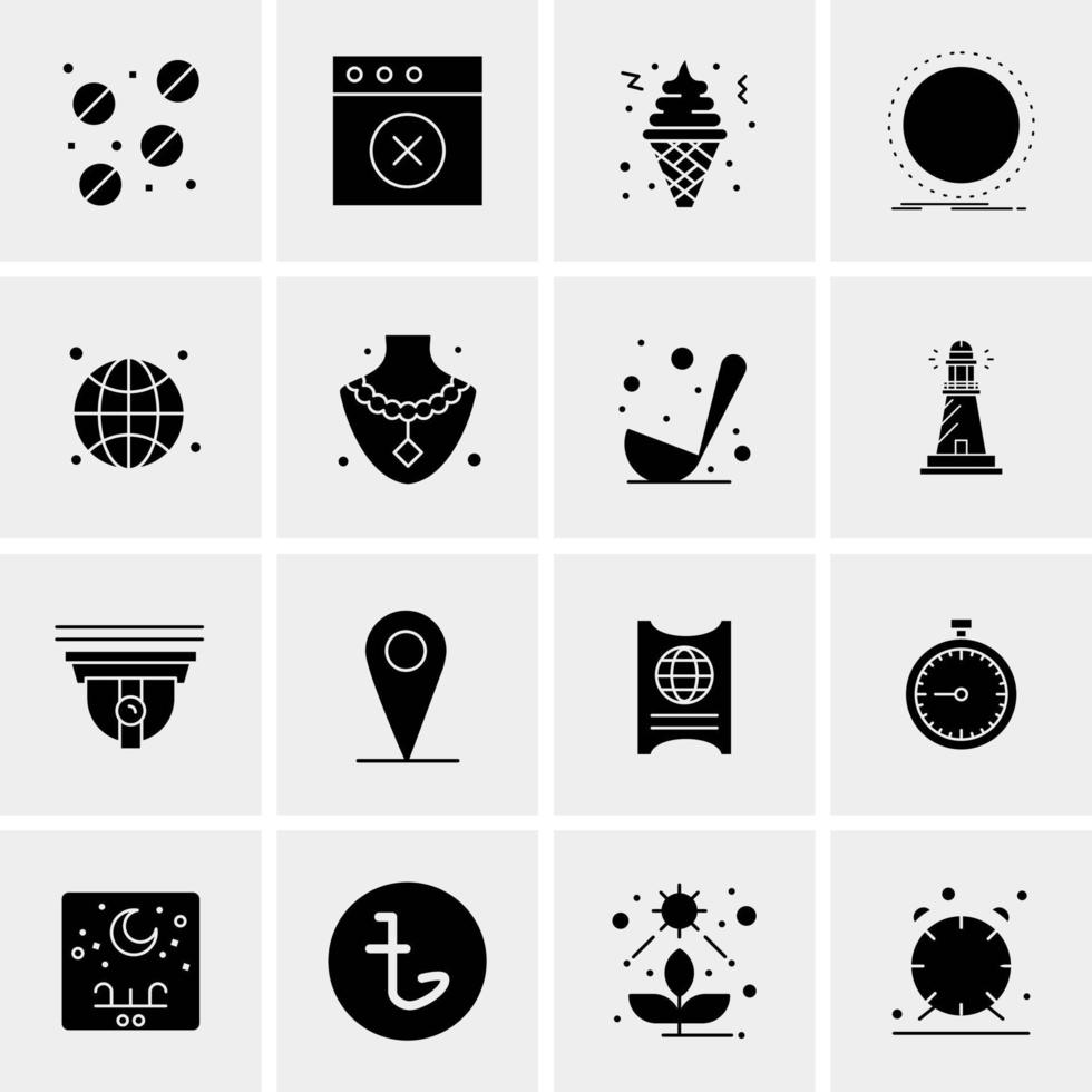 16 iconos de negocios universales vector ilustración de icono creativo para usar en proyectos relacionados con la web y dispositivos móviles