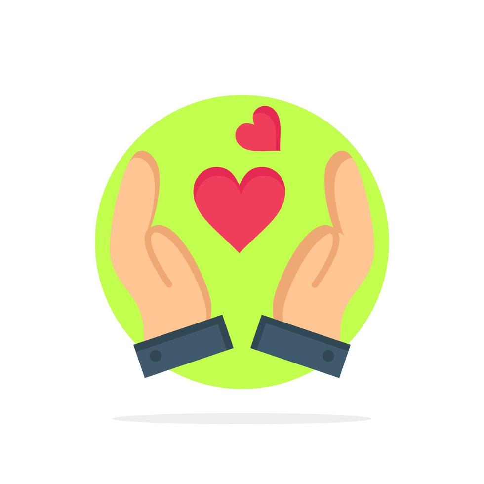 Hand Love Heart Wedding Abstract Circle Background Flat color Icon vector