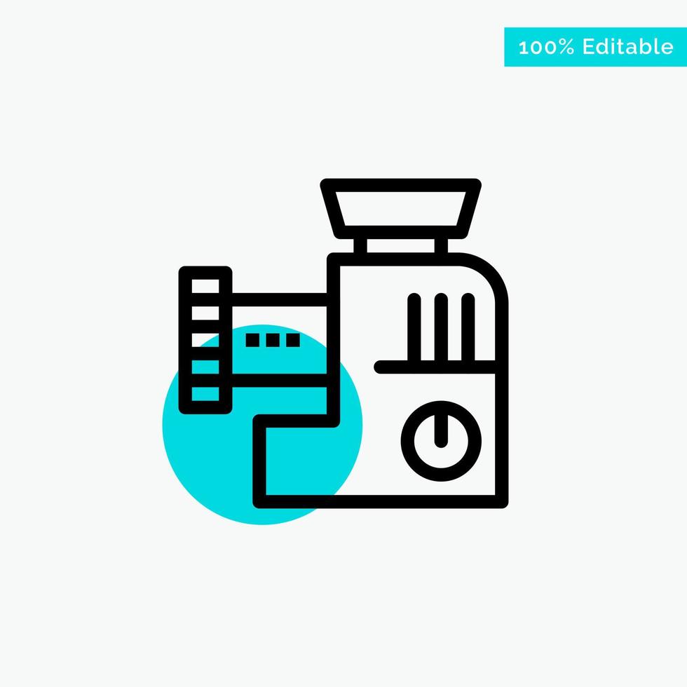 Mixer Kitchen Manual Mix turquoise highlight circle point Vector icon