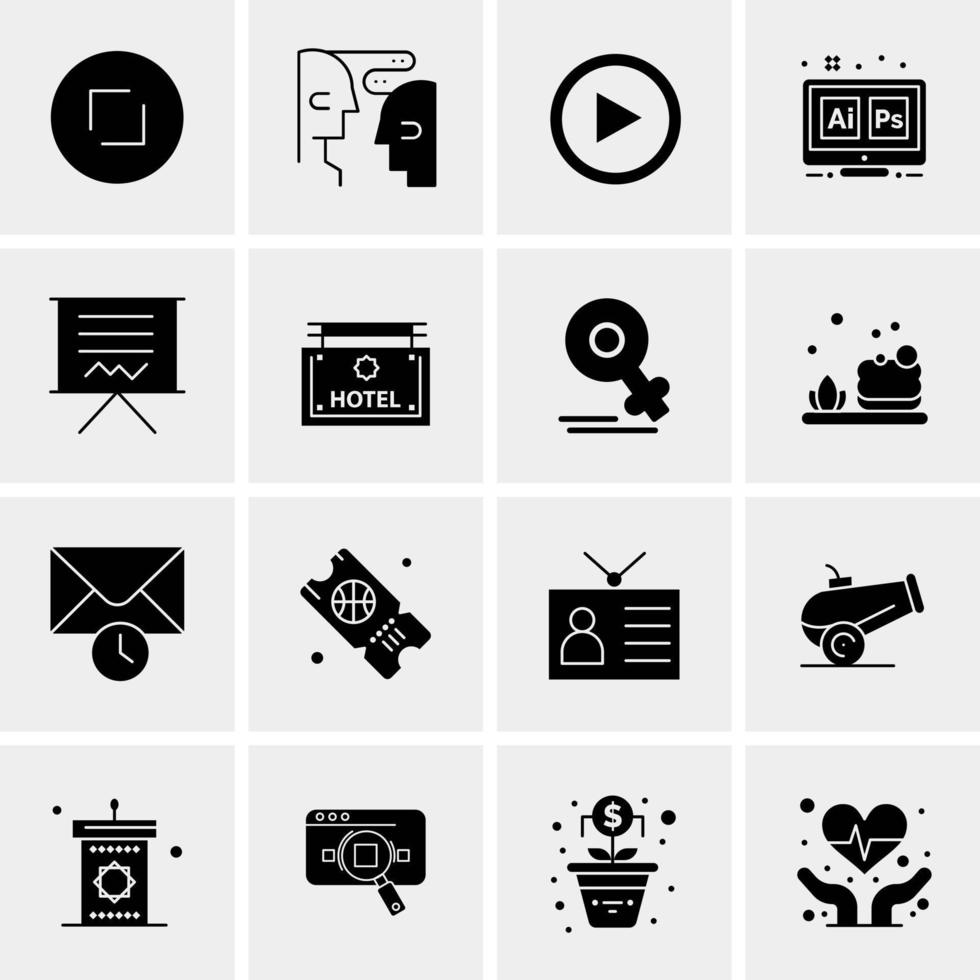 16 Universal Business Icons Vector Creative Icon Illustration to use in web and Mobile Related project