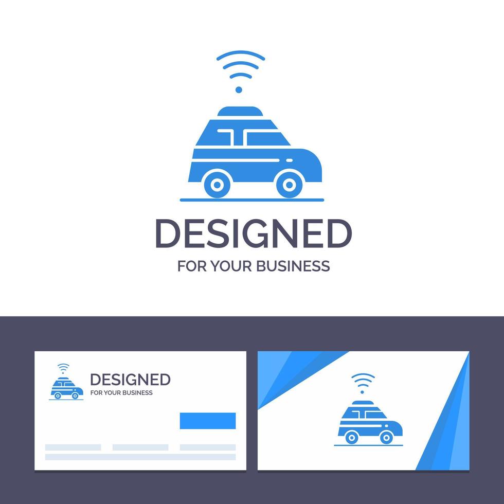 Ilustración de vector de mapa de ubicación de coche de plantilla de logotipo y tarjeta de visita creativa