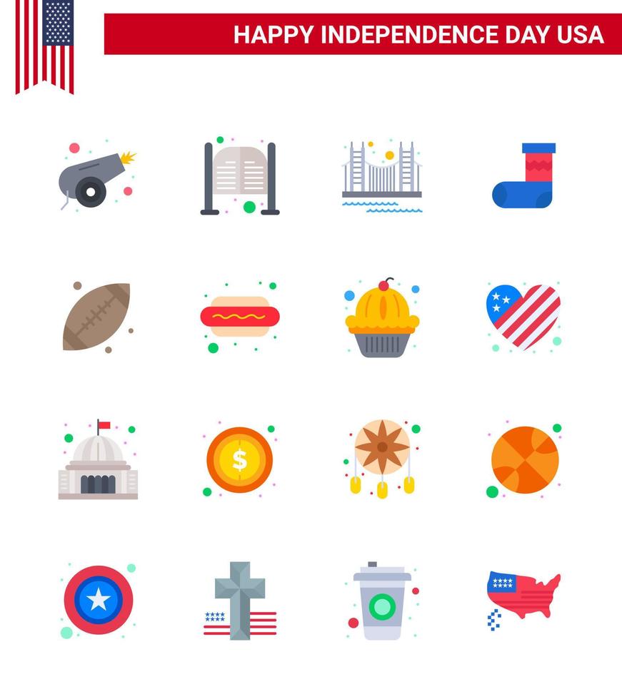 16 Creative USA Icons Modern Independence Signs and 4th July Symbols of festivity celebration entrance usa landmark Editable USA Day Vector Design Elements