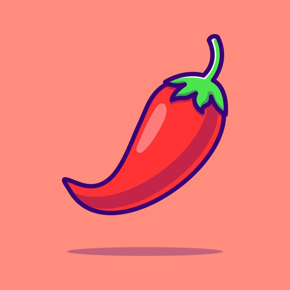 ilustración de icono de dibujos animados de chile rojo vector