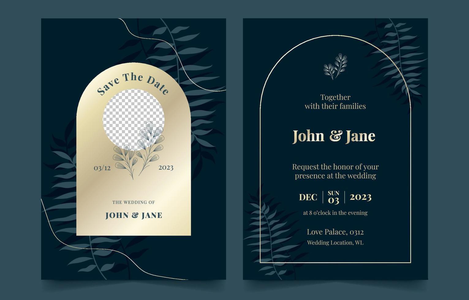 Modern Wedding Invitation Templates vector