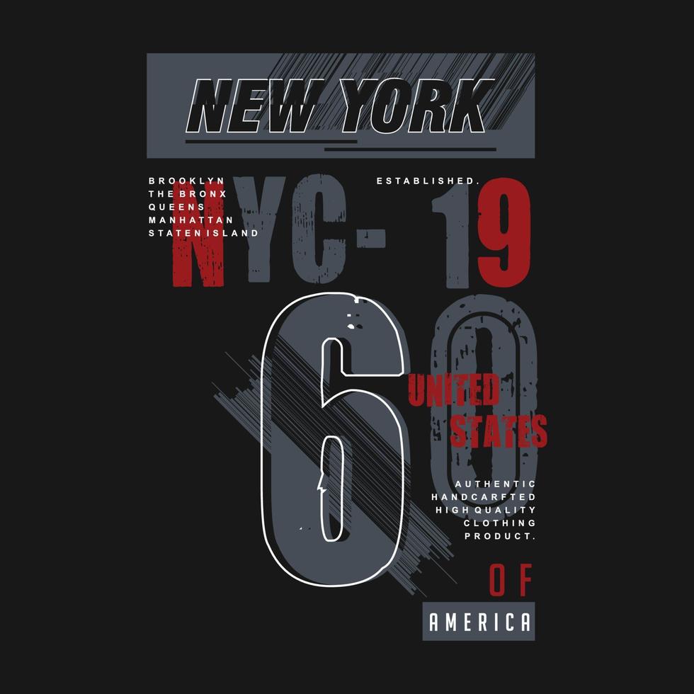 camiseta gráfica abstracta de la ciudad de nueva york ilustración vectorial vector