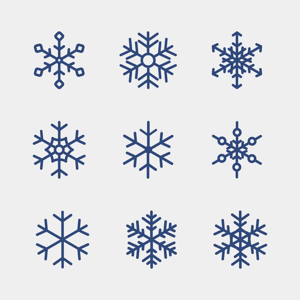 Snowflakes vector set icon