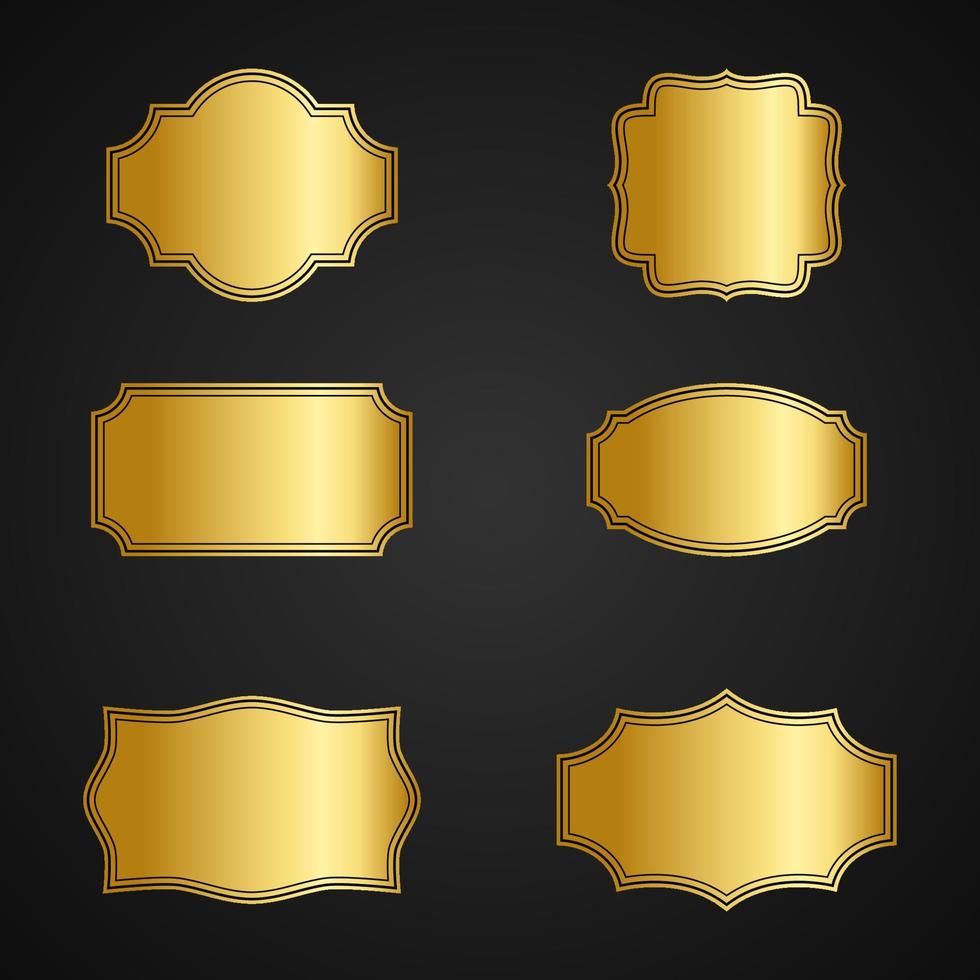 Golden vintage frame labels set vector