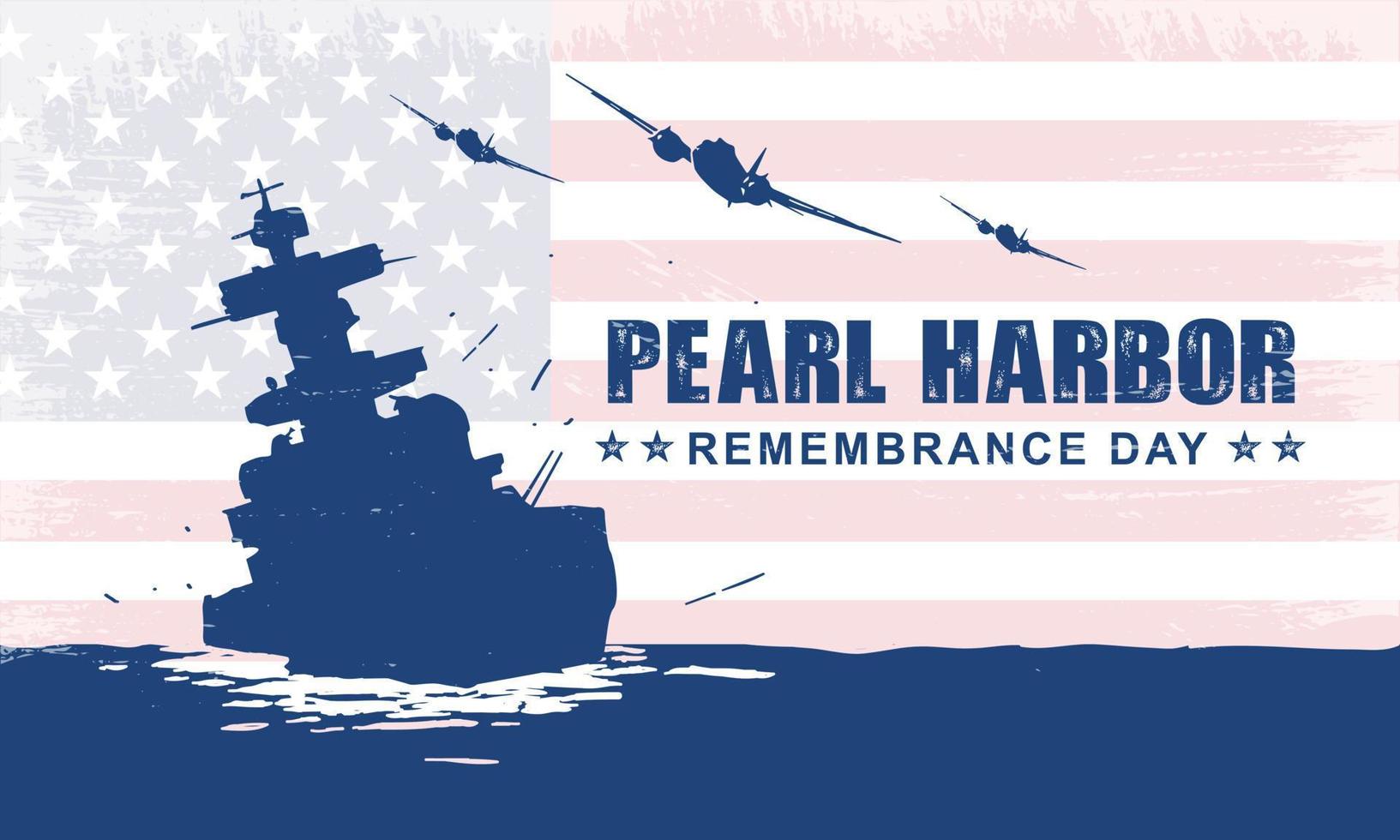 antecedentes del día del recuerdo de Pearl Harbor. ilustración vectorial vector