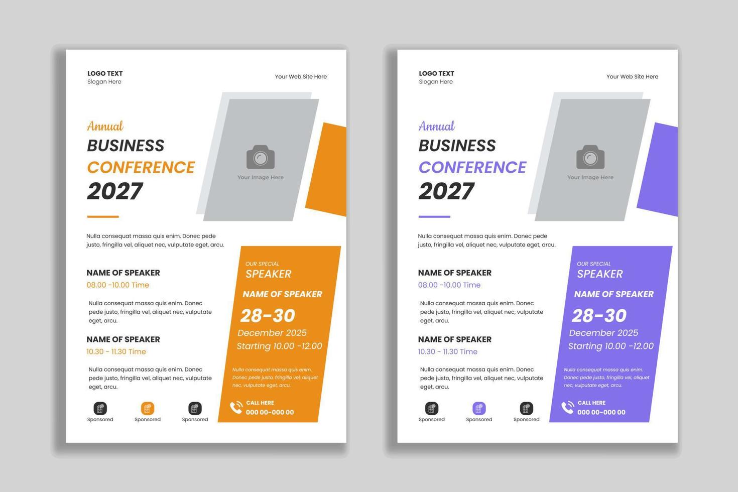 Business Conference flyer layout template design vector