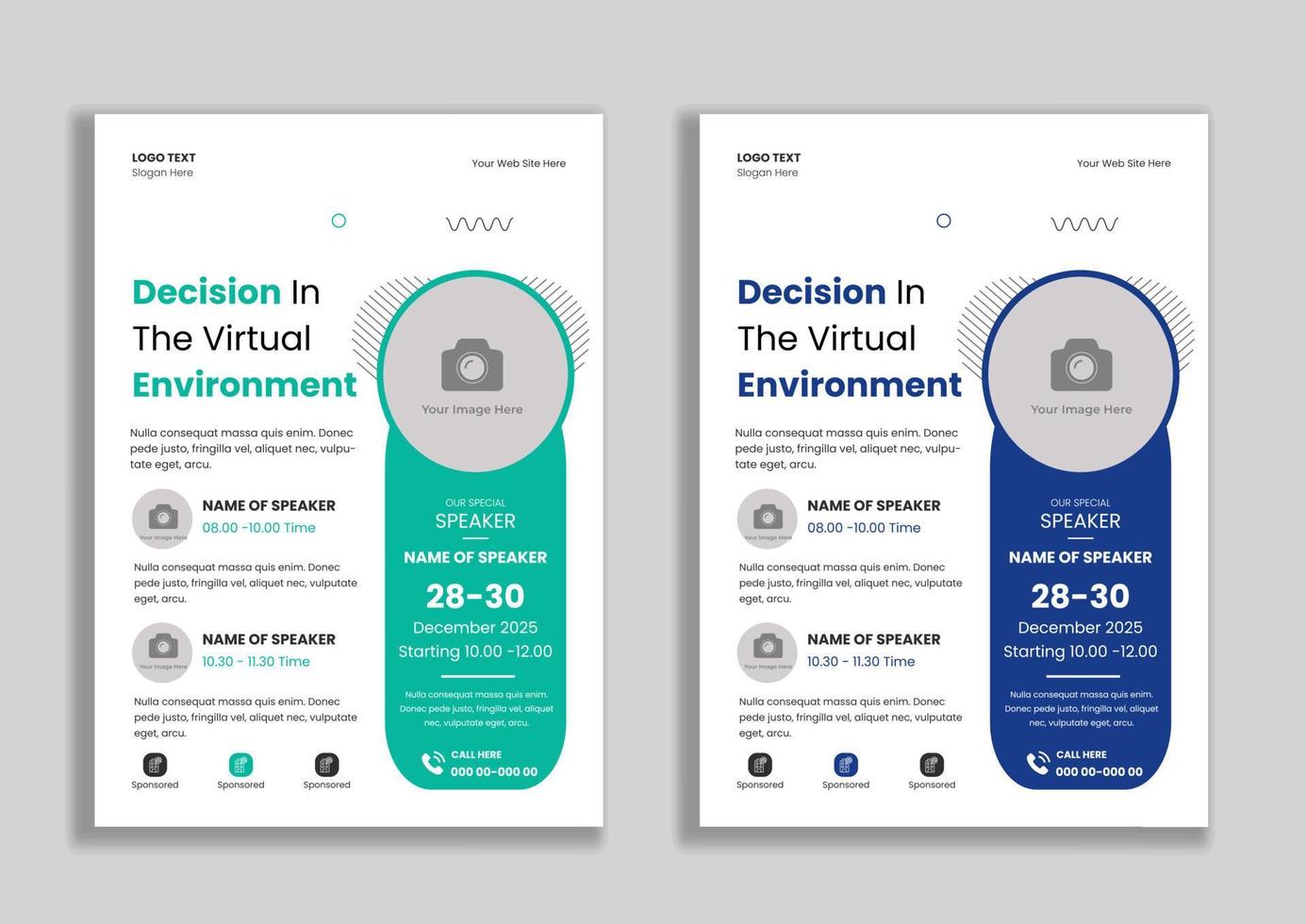 Seminar flyer template design. Annual corporate workshop promotion poster. vector