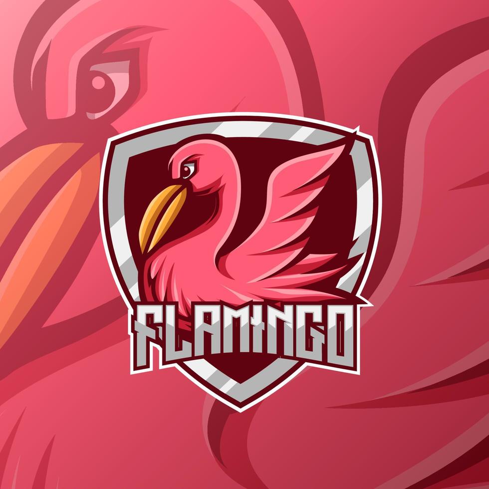 Flamingo bird mascot vector design. Very good for sports or team logo designs