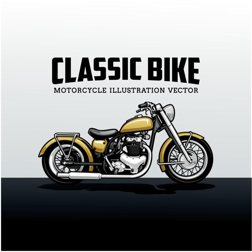 Colorful classic motorbike illustration vector