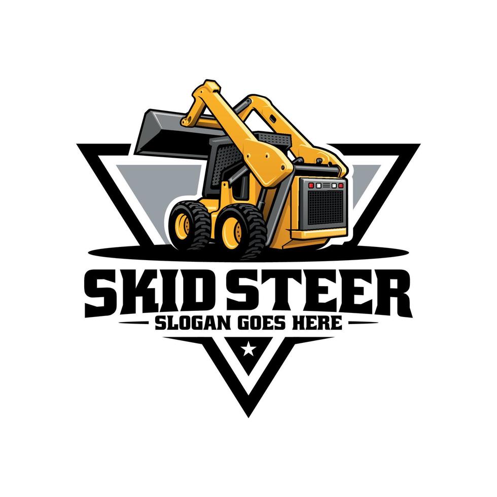 skid steer heavy equipment illustration logo vector 15262436 Vector Art