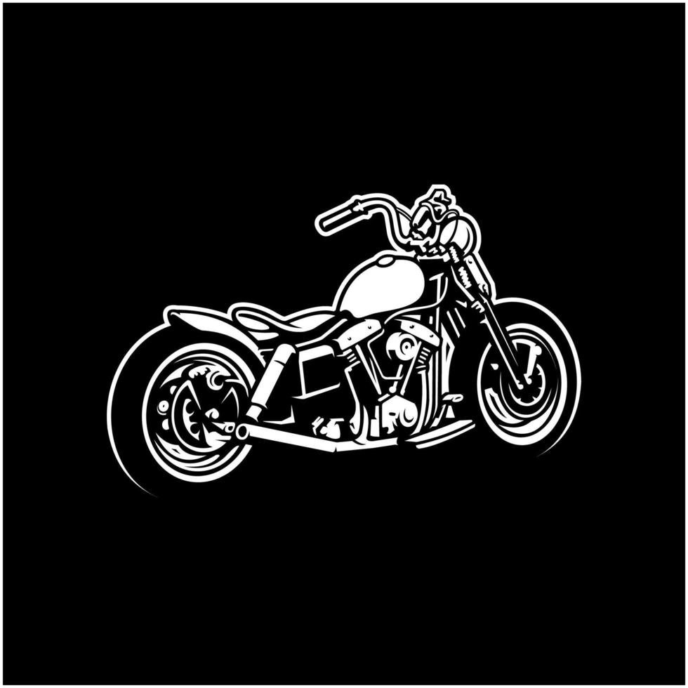 Vintage chopper, retro american motorcycle illustration vector