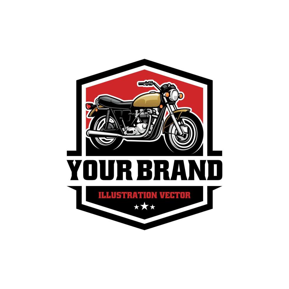 retro motorcycle illustration logo vector