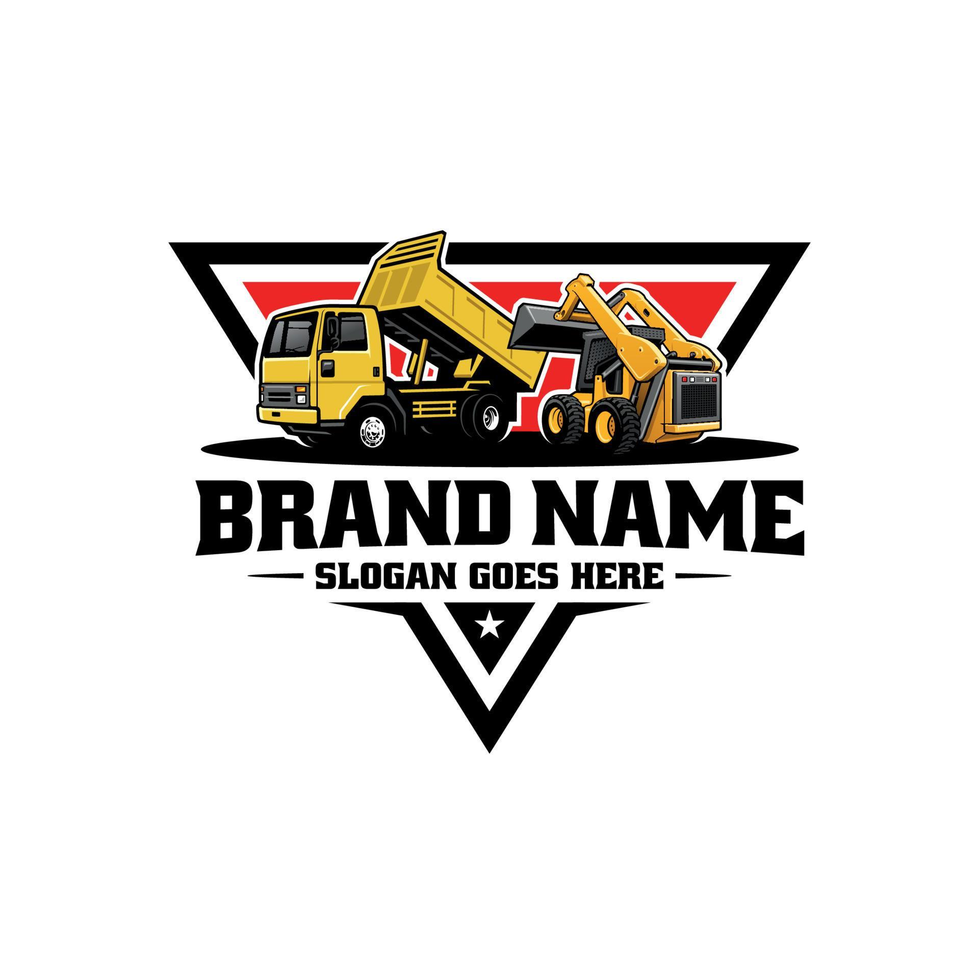 skid steer and dump truck logo vector 15262446 Vector Art at Vecteezy