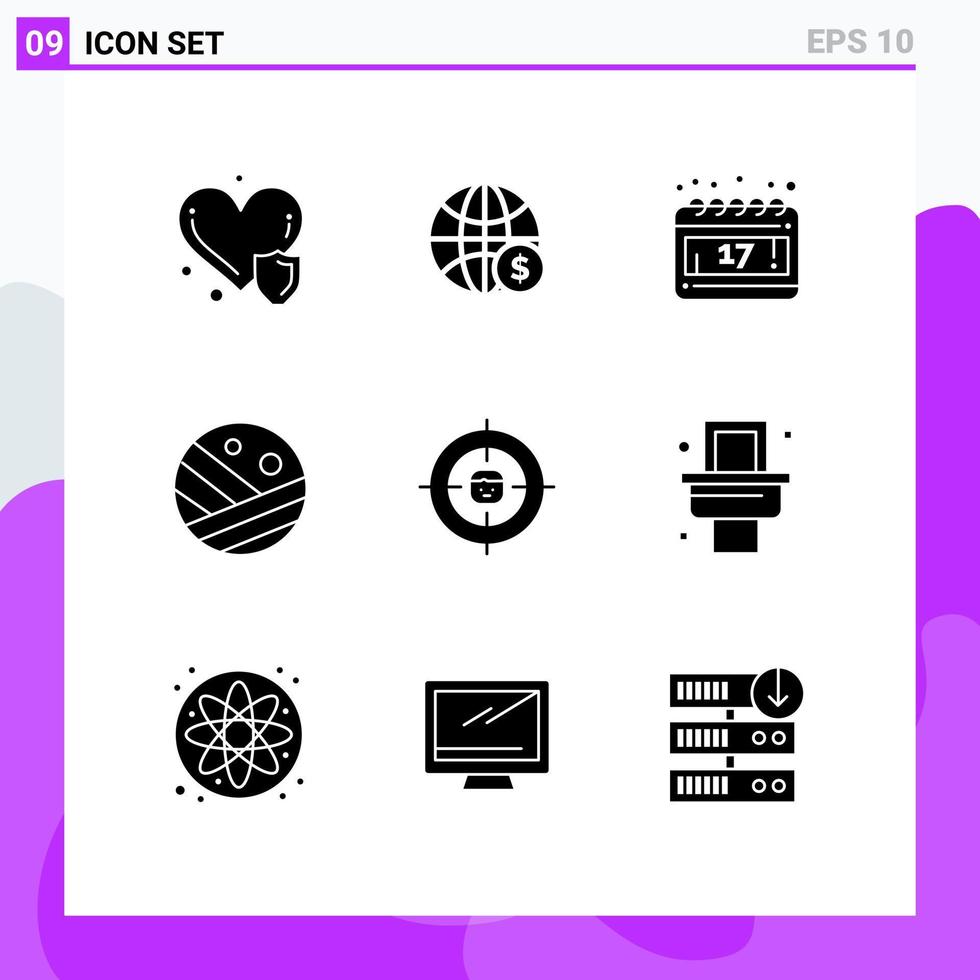 9 Thematic Vector Solid Glyphs and Editable Symbols of human strong hair business protein moisturizer Editable Vector Design Elements