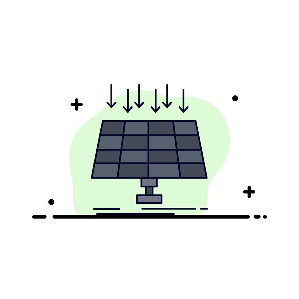 Solar Panel Energy technology smart city Flat Color Icon Vector