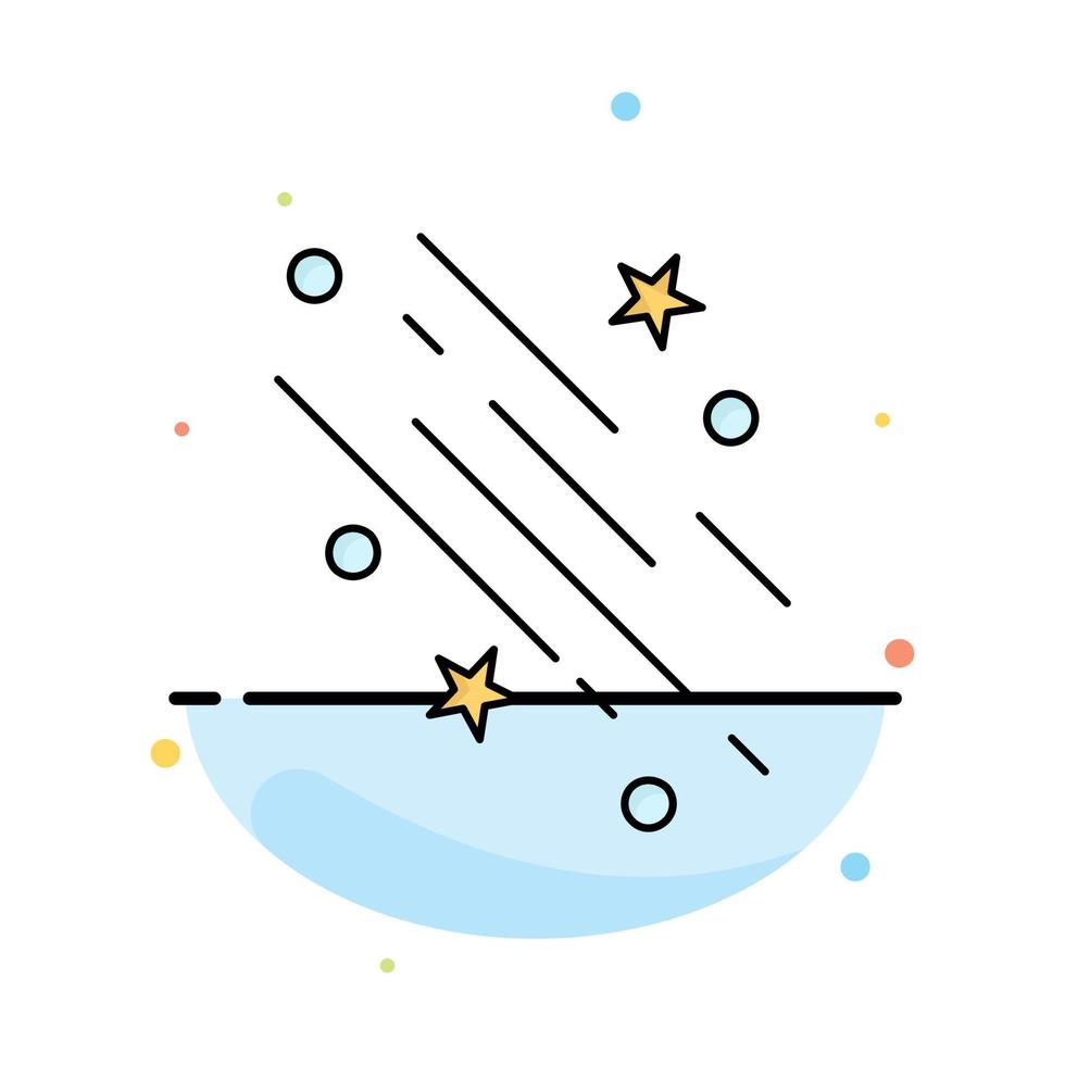 star shooting star falling space stars Flat Color Icon Vector