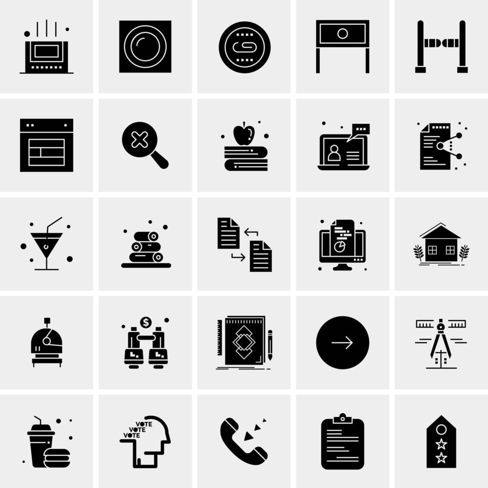 25 iconos de negocios universales vector ilustración de icono creativo para usar en proyectos relacionados con la web y dispositivos móviles