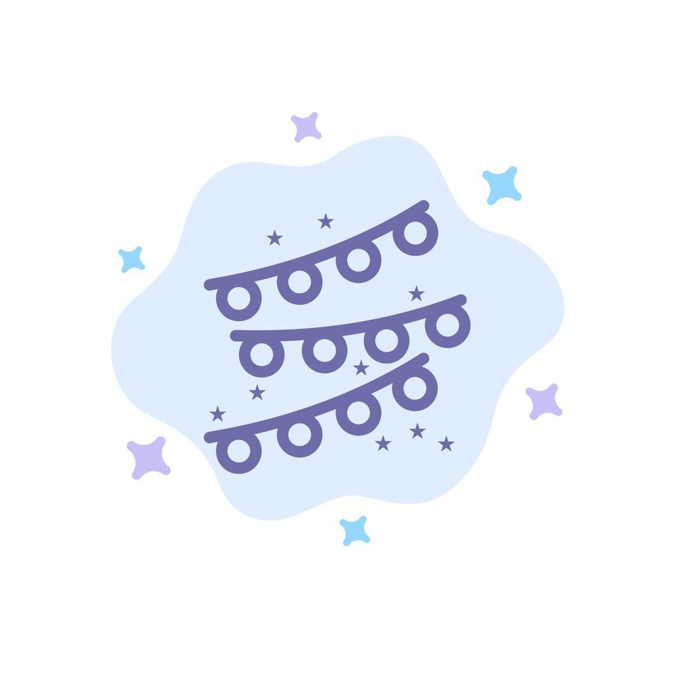 Buntings Party Decoration Party Bulb Blue Icon on Abstract Cloud Background vector