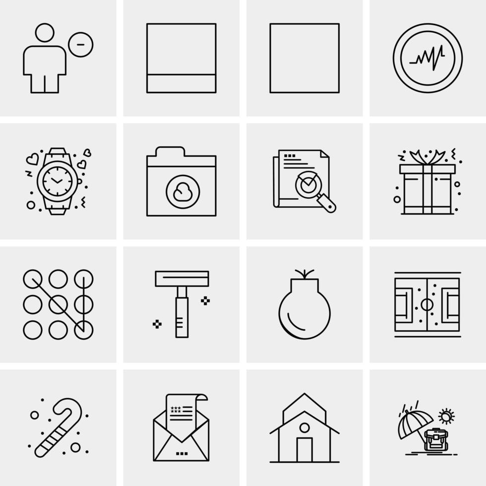 16 iconos de negocios universales vector ilustración de icono creativo para usar en proyectos relacionados con la web y dispositivos móviles