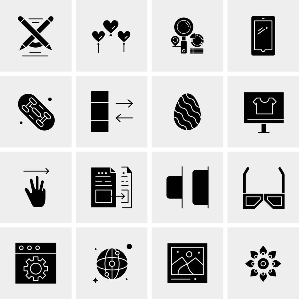 16 iconos de negocios universales vector ilustración de icono creativo para usar en proyectos relacionados con la web y dispositivos móviles