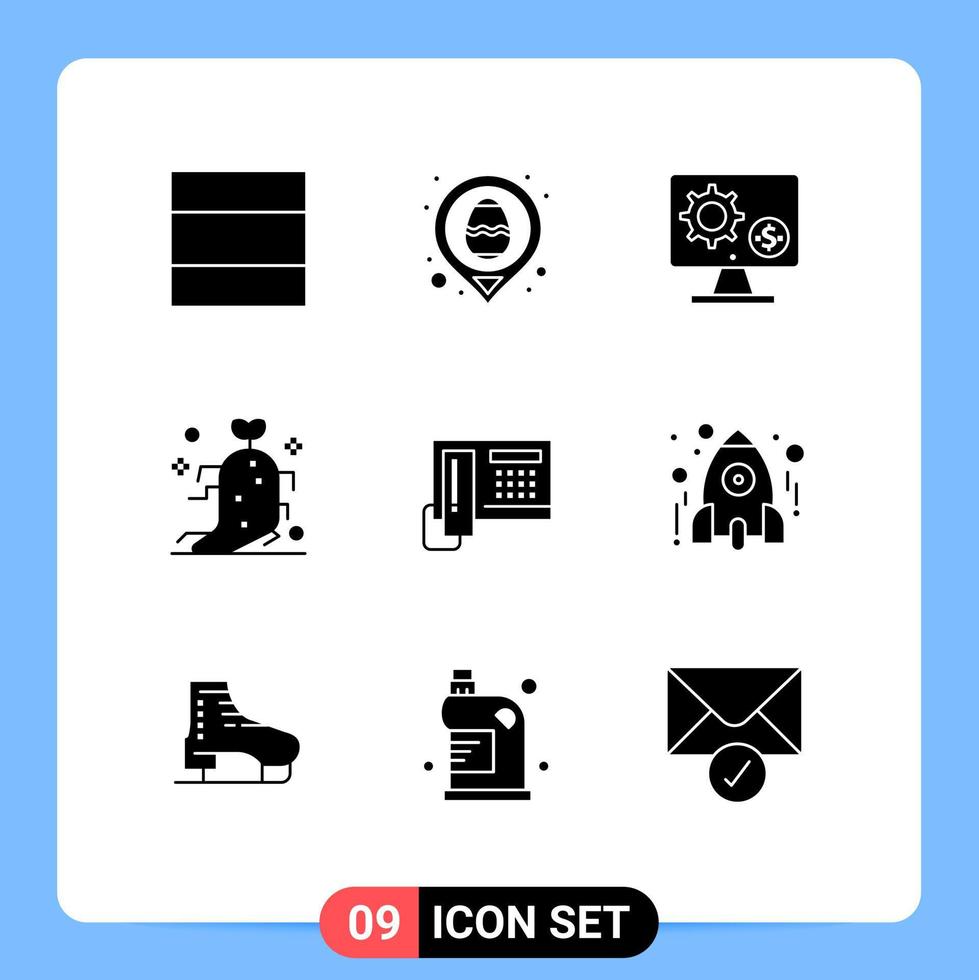 Pictogram Set of 9 Simple Solid Glyphs of phone therapy screen nature drug Editable Vector Design Elements