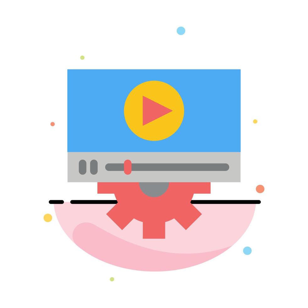 Video Play Setting Design Abstract Flat Color Icon Template vector
