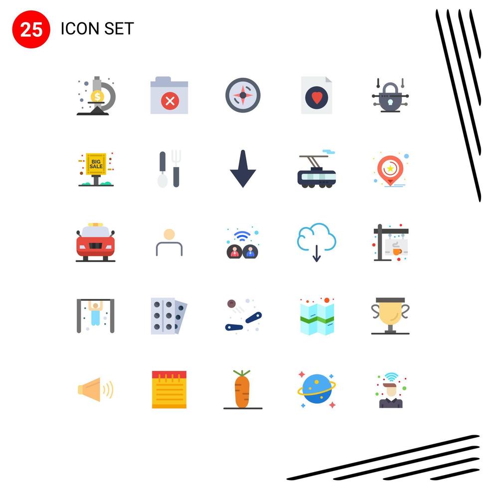 Set of 25 Modern UI Icons Symbols Signs for grand sale board location network security internet Editable Vector Design Elements