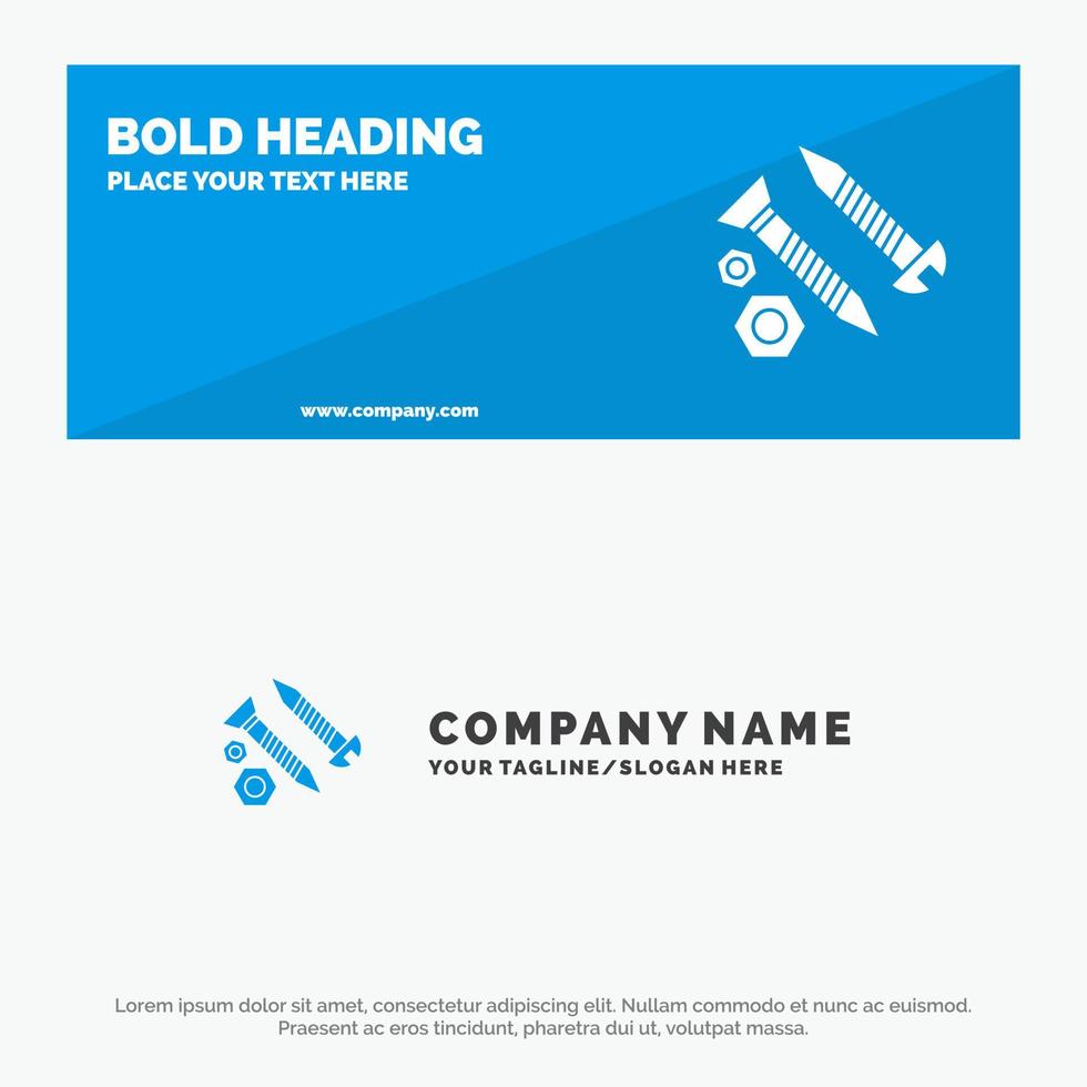 Screws Building Construction Tool Work SOlid Icon Website Banner and Business Logo Template vector