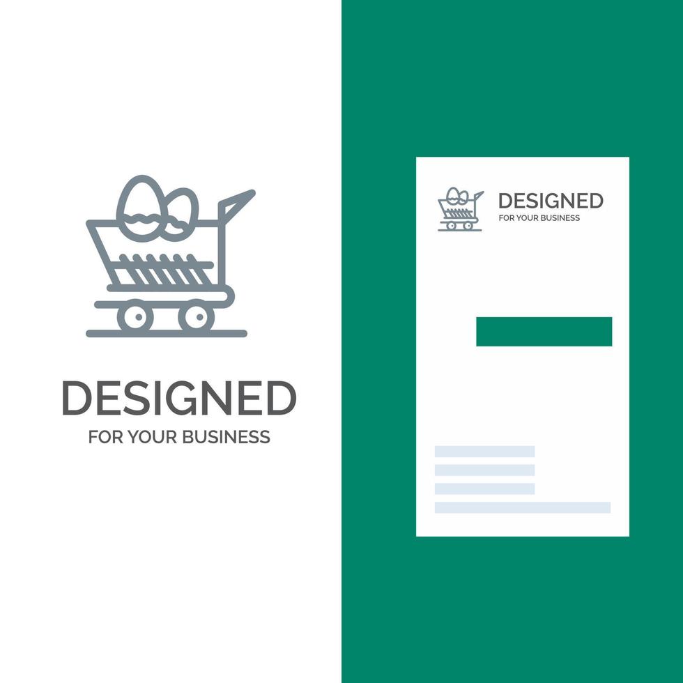 Cart Trolley Easter Shopping Grey Logo Design and Business Card Template vector