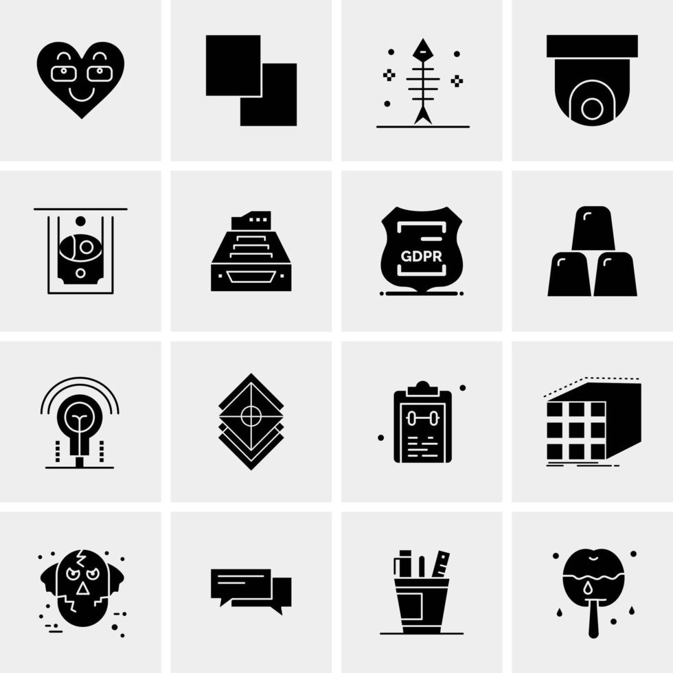 16 iconos universales de negocios vector ilustración de icono creativo para usar en proyectos relacionados con la web y dispositivos móviles