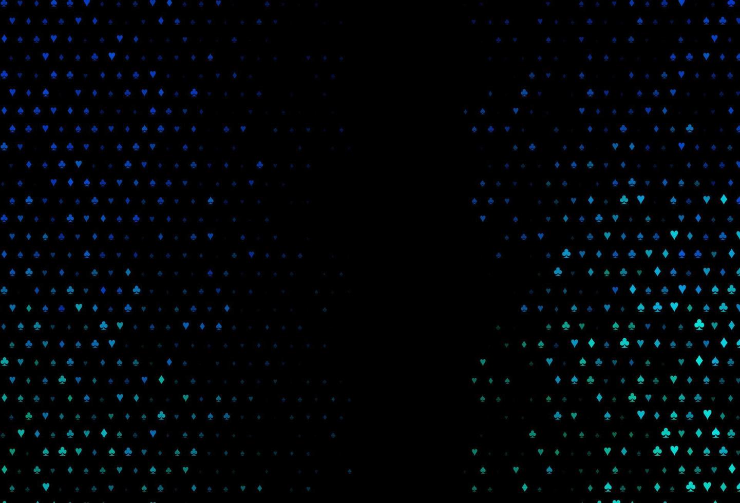 Dark blue, green vector pattern with symbol of cards.